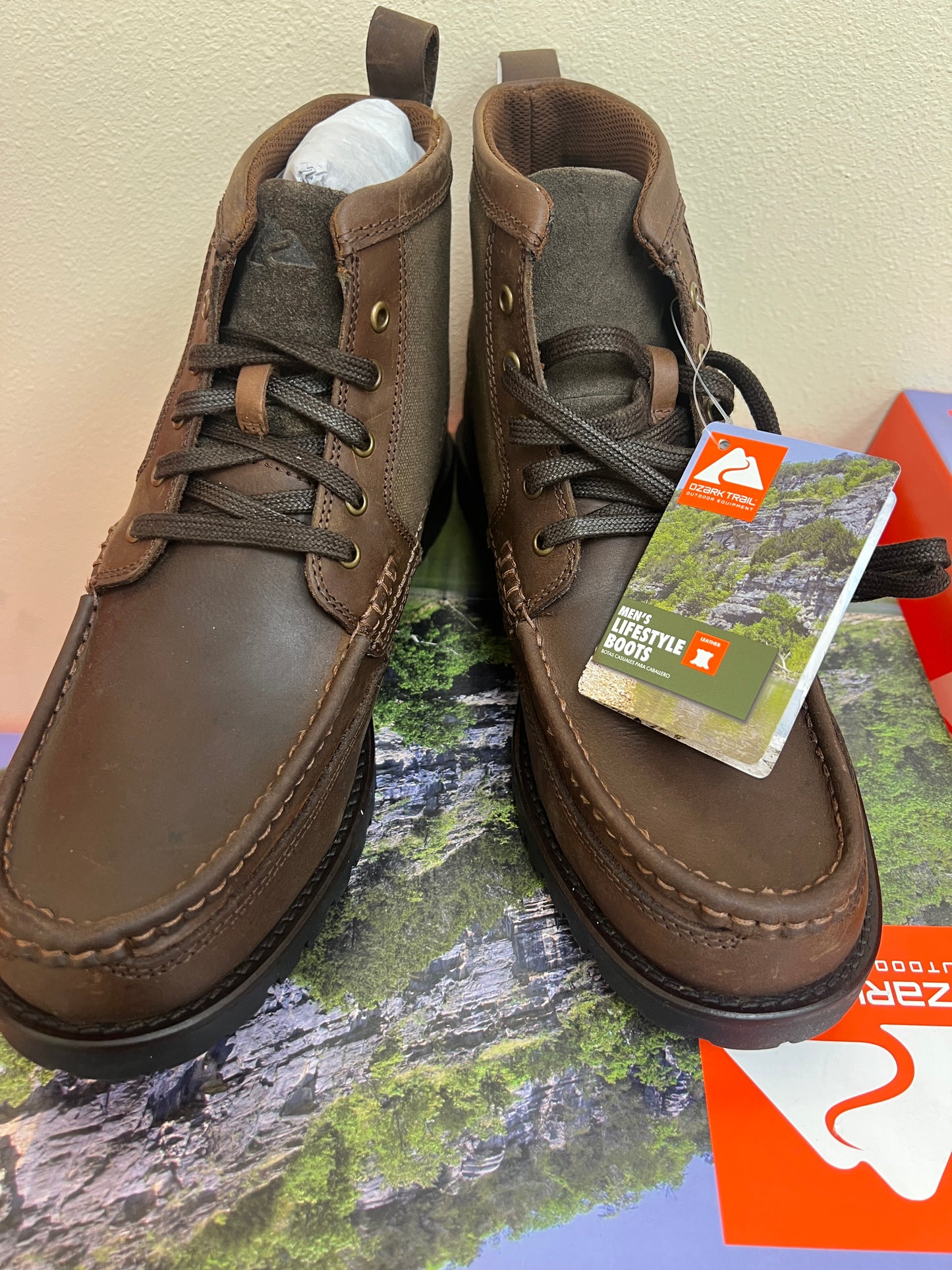 Men's Ozark Trail Genuine Leather Boots Pallet -$3,999 Retail Value-Free Shipping