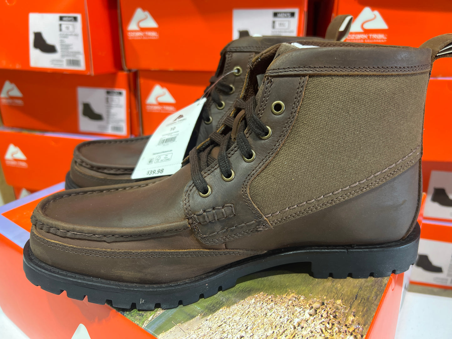 Men's Ozark Trail Genuine Leather Boots Pallet -$3,999 Retail Value-Free Shipping